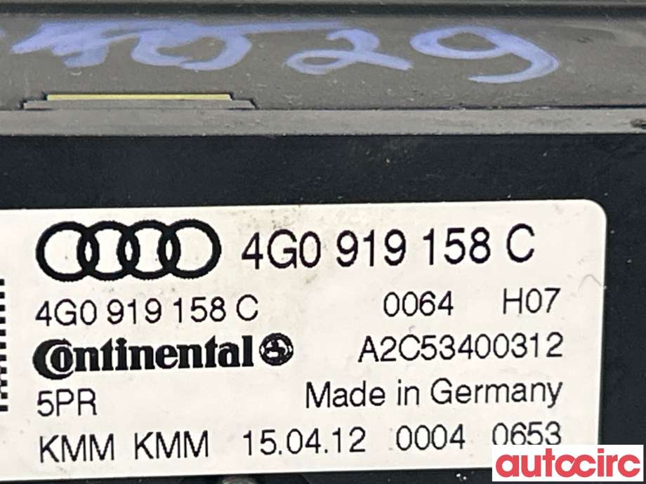 Varmeapparat betjening til Audi A6 2011-2014 (Type IV, Fase 1) (C7) (C7) (AUDI|4G0919158C)