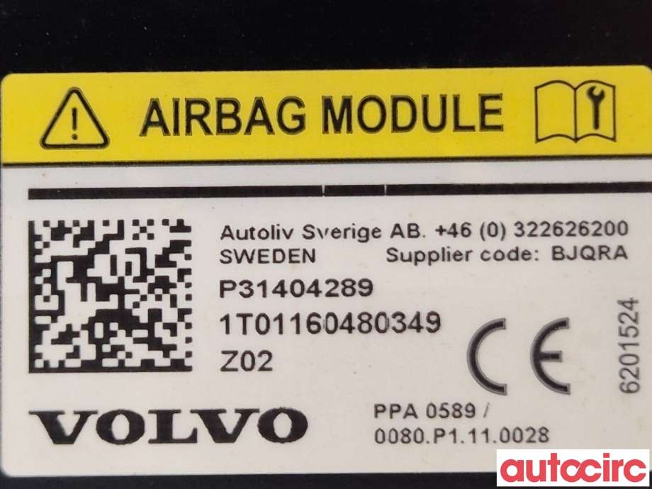 Airbag diverse til Volvo V40 2012-2019  (VOLVO|31404289|)