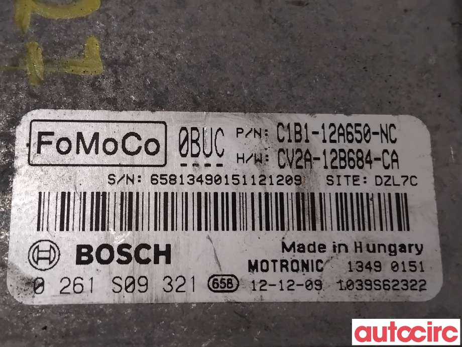 Styreenhet motor til Ford Fiesta 2013-2017 (Type VI, Fase 2)  (FORD|1784307|0261S09321|CV2A-12B684-CA)