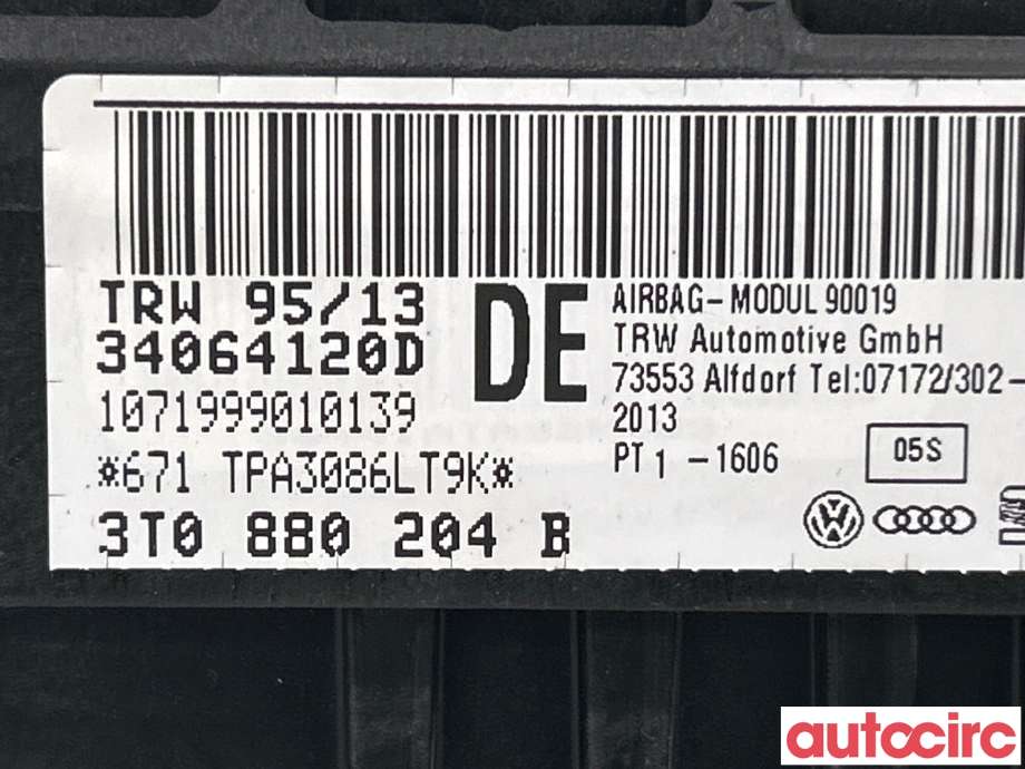 Airbag passasjer til Škoda Superb 2008-2015 (Type II) (SKODA|3T0880204B)
