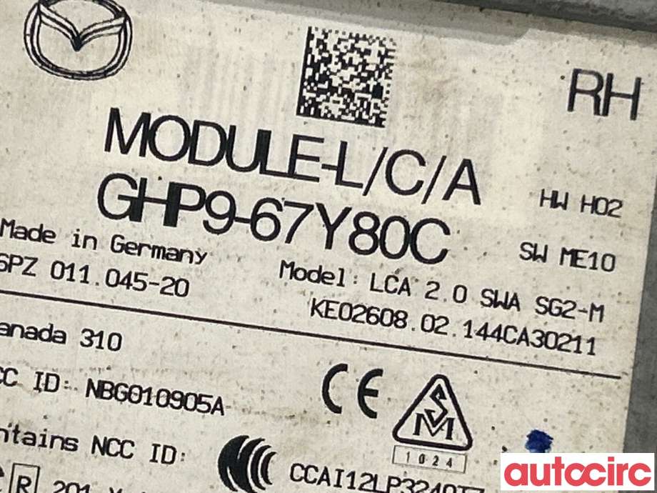 Sensor radar til Mazda 6 2013-2015 (Type III, Fase 1)  (MAZDA|GHP9-67-Y80C|)