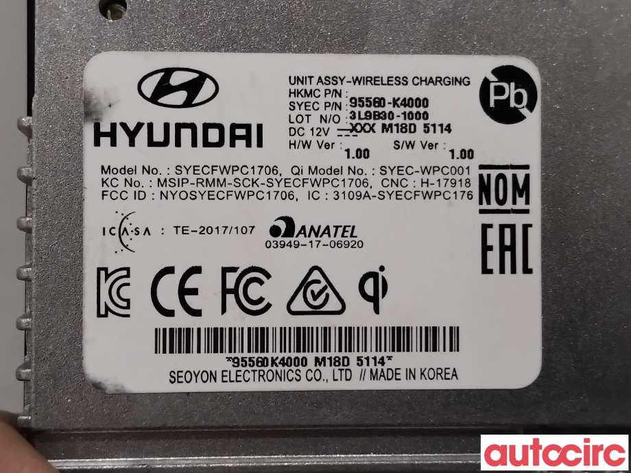 Diverse deler til Hyundai Kona 2017-2021 (Type I, Fase 1)  (HYUNDAI|95560K4000||95560-K4000)