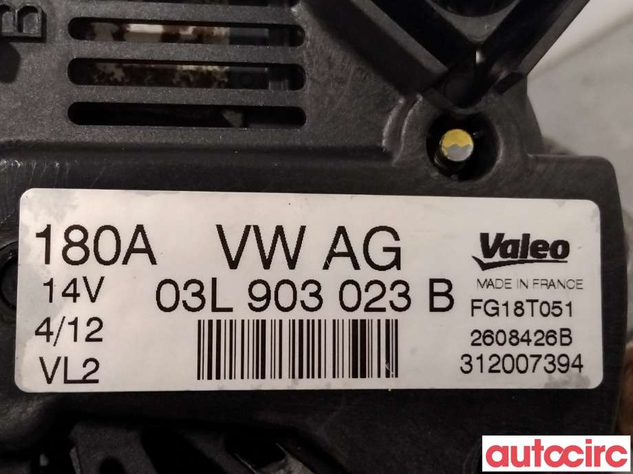 Dynamo til VW Passat 2011-2015 (B7) (B7) (VOLKSWAGEN|03L903023BX|FG18T051|03L903023B)