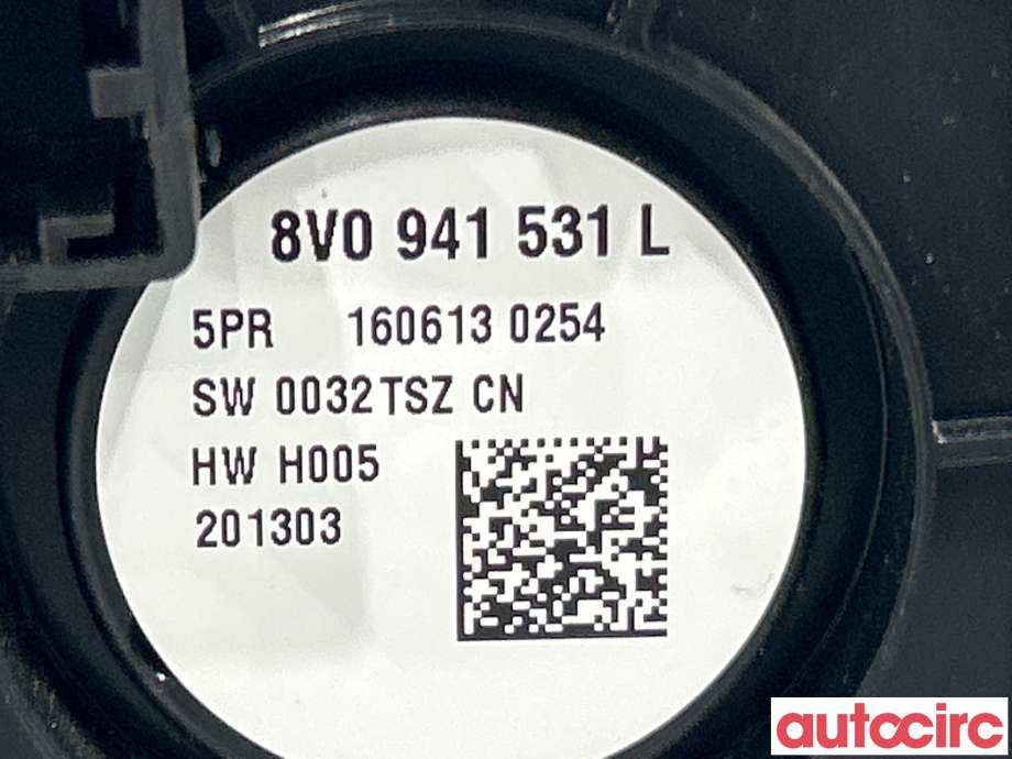 Bryter lys til Audi A3 2012-2016 (Type III, Fase 1)  (AUDI|8V0941531L|)