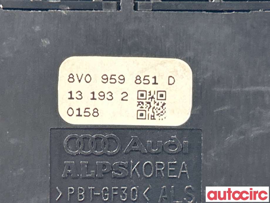Bryter ruteheis til Audi A3 2012-2016 (Type III, Fase 1) (AUDI|8V0959851D|)