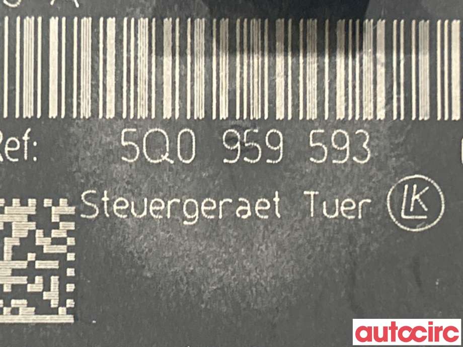 Styreenhet dør venstre foran til Audi A3 2012-2016 (Type III, Fase 1)  (AUDI|5Q0959593A|)