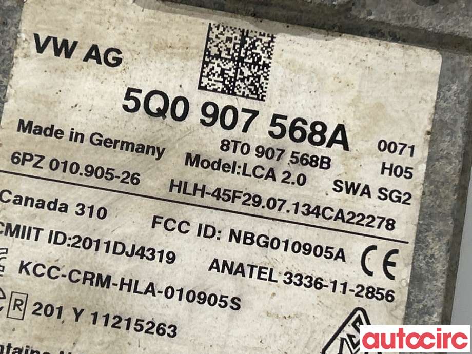 Sensor radar til Audi A3 2012-2016 (Type III, Fase 1)  (AUDI|5Q0907568A)