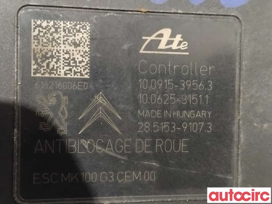 ABS sentral til Peugeot 208 2012-2019 (Type I) (PEUGEOT|1616770880|285153-91073|9814482780)