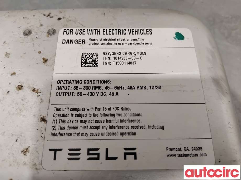 Batterilader (OBC - On Board Charger) til Tesla Model S 2013-2016 (Fase 1)  (TESLA|1014963-00-K|)