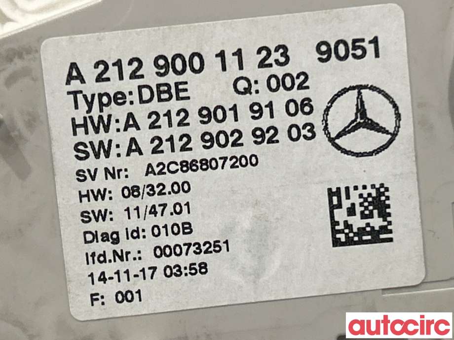 Taklyspanel til Mercedes E-Klasse 2013-2016 (Fase 2) (W212) (W212) (MERCEDES|A2129001123)