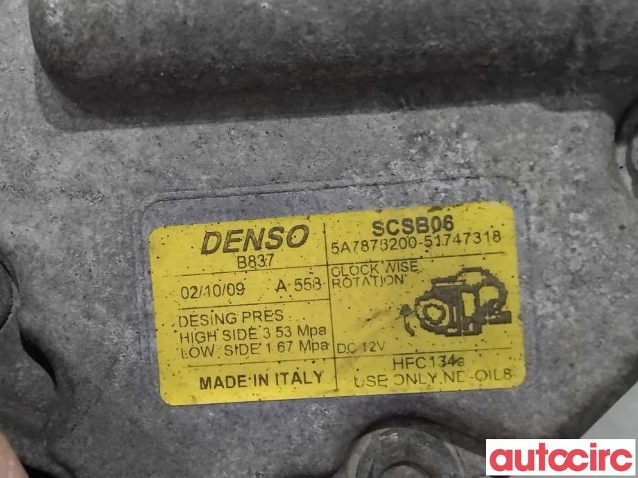 Aircondition kompressor til Fiat 500 2008-2020  (FIAT|71785268|SCSB06|51747318)