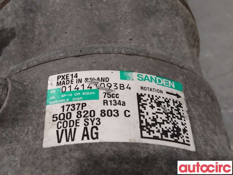Aircondition kompressor til Audi A3 2012-2016 (Type III, Fase 1)  (AUDI|5Q0820803|PXE141737|5Q0820803K)