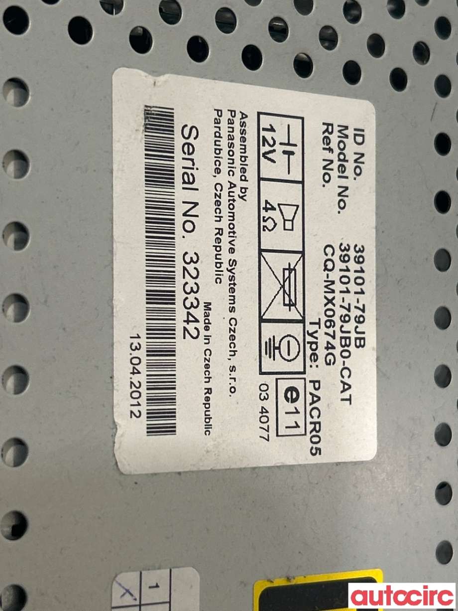 Bilstereo til Suzuki SX4 2009-2013 (Type I, Fase 2) (SUZUKI|39101-79J00-CAT)