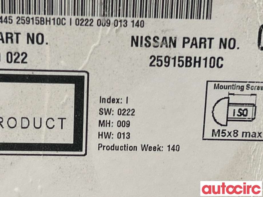 Bilstereo til Nissan Qashqai 2010-2014 (Type I, Fase 2)  (NISSAN|25915BH10C)