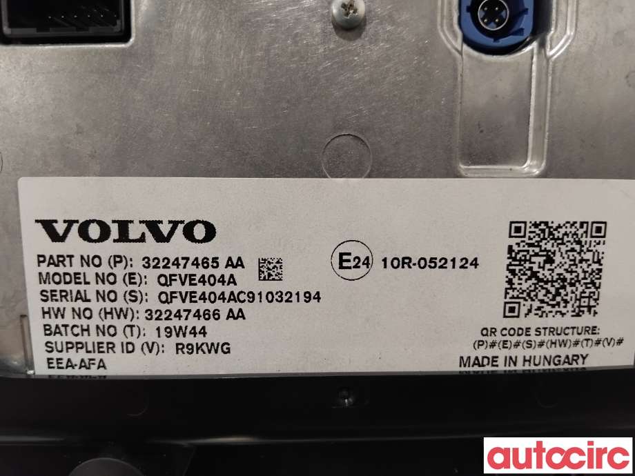 Instrument kjørecomputer til Volvo V60 / V60 CC 2018-->> (Type II)  (VOLVO|36010560|QFVE404A|32247466)