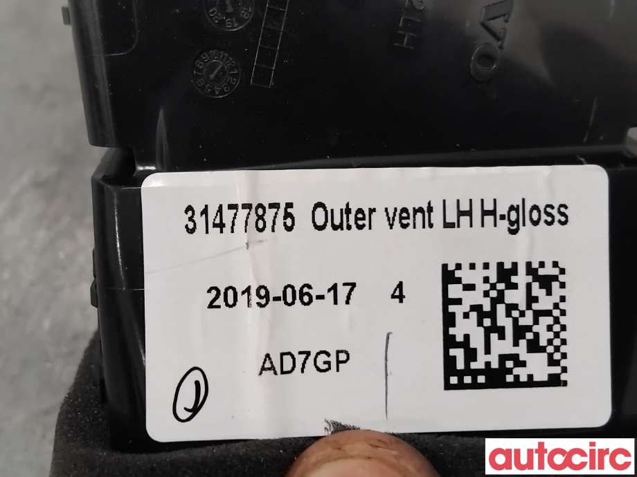 Dashbord friskluftdyse til Volvo V60 / V60 CC 2018-->> (Type II)  (VOLVO|31477875|)