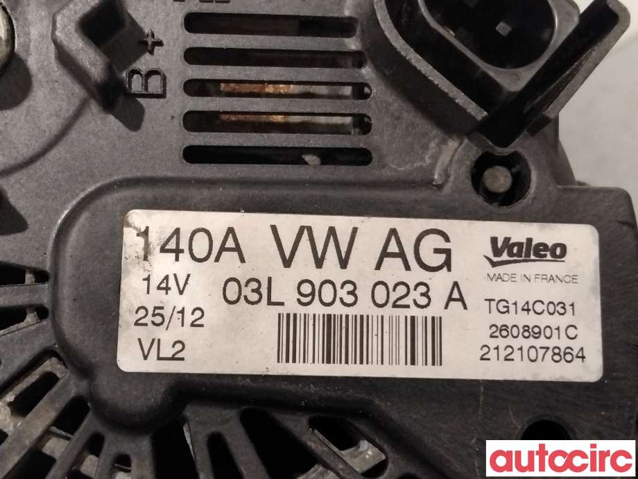 Dynamo til VW Tiguan 2011-2016 (Type I, Fase 2)  (VOLKSWAGEN|03L903023AX|TG14C031|03L903023A)