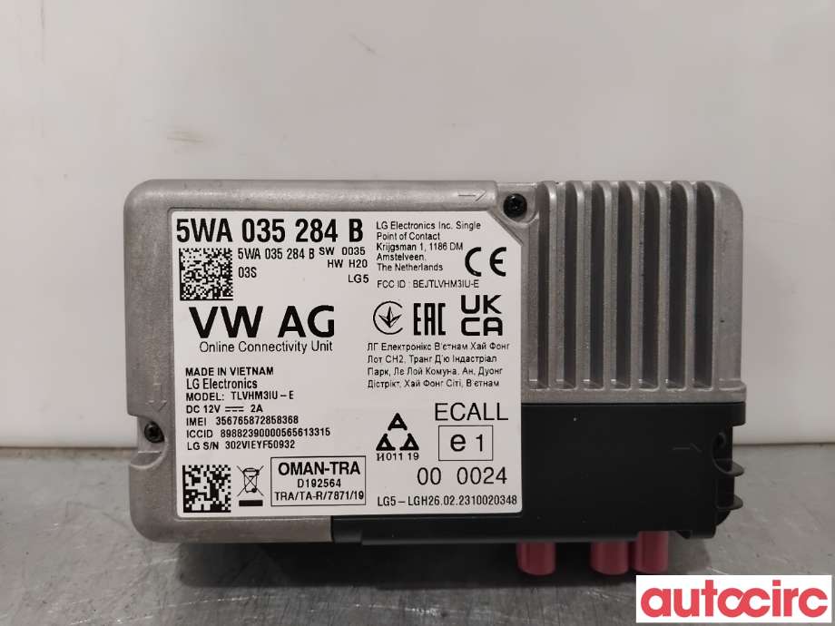 Styreenhet diverse til Škoda Superb, 2015-->> (Type III) (SKODA|5WA035284B)