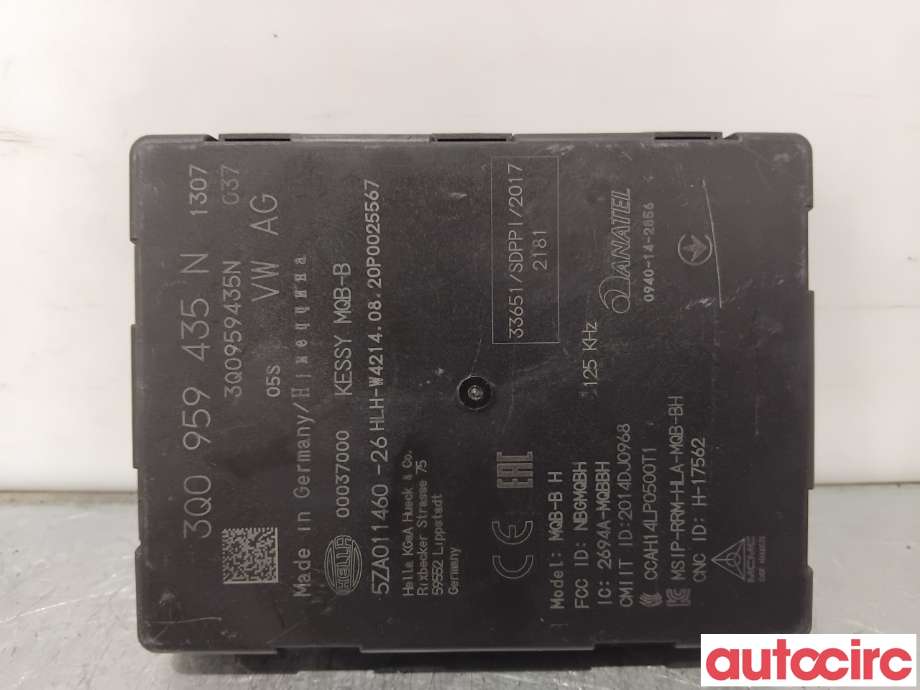 Styreenhet nøkkelfri/keyless til Škoda Superb 2015-->> (Type III)  (SKODA|3Q0959435N|5ZA011460-26|3Q0959435Q)