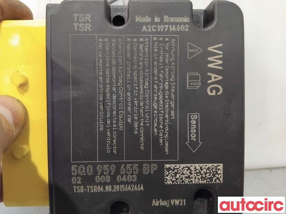 Airbag elektronikk til Škoda Superb 2015-->> (Type III) (SKODA|5Q0959655BP|A2C19714602|5Q0959655CD)