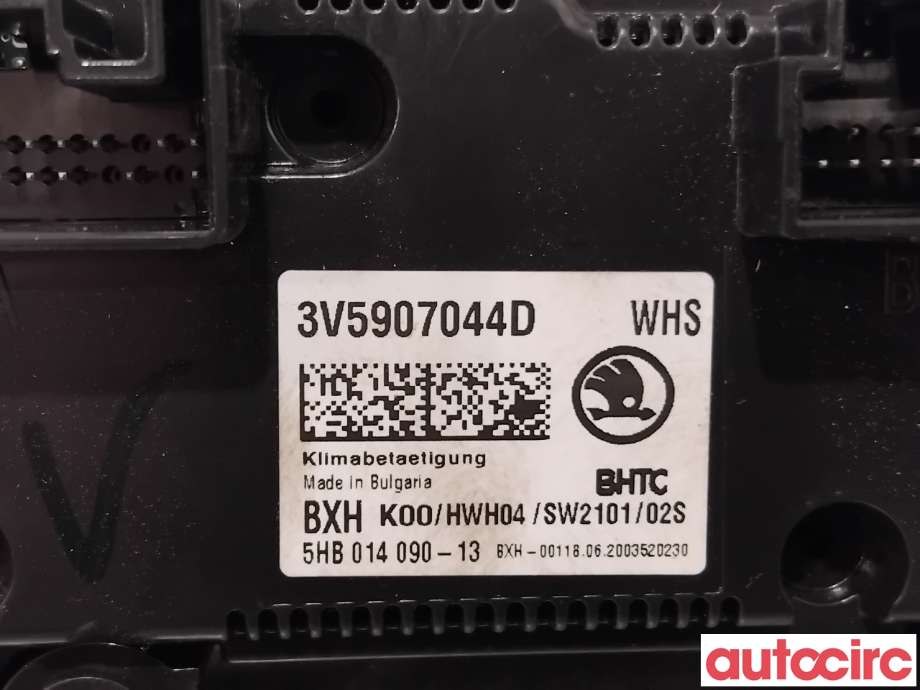 Varmeapparat betjening til Škoda Superb 2015-->> (Type III)  (SKODA|3V5907044D|5HB014090-13)