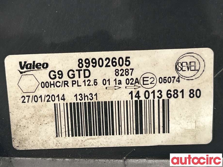 Frontlykt venstre halogen til Peugeot Expert 2007-2016 (Type II)  (PEUGEOT|6208L0)