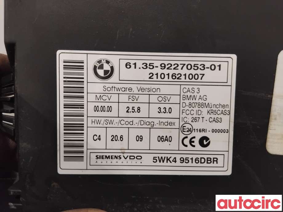 Styreenhet diverse til BMW X5 2007-2013 (E70) (E70) (BMW|61359395656|5WK49516DBR|6135-9227053)