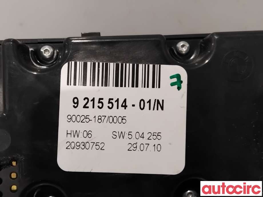 Varmeapparat betjening til BMW X5 2007-2013 (E70) (E70) (BMW|64119215514|90025-187|9215514)