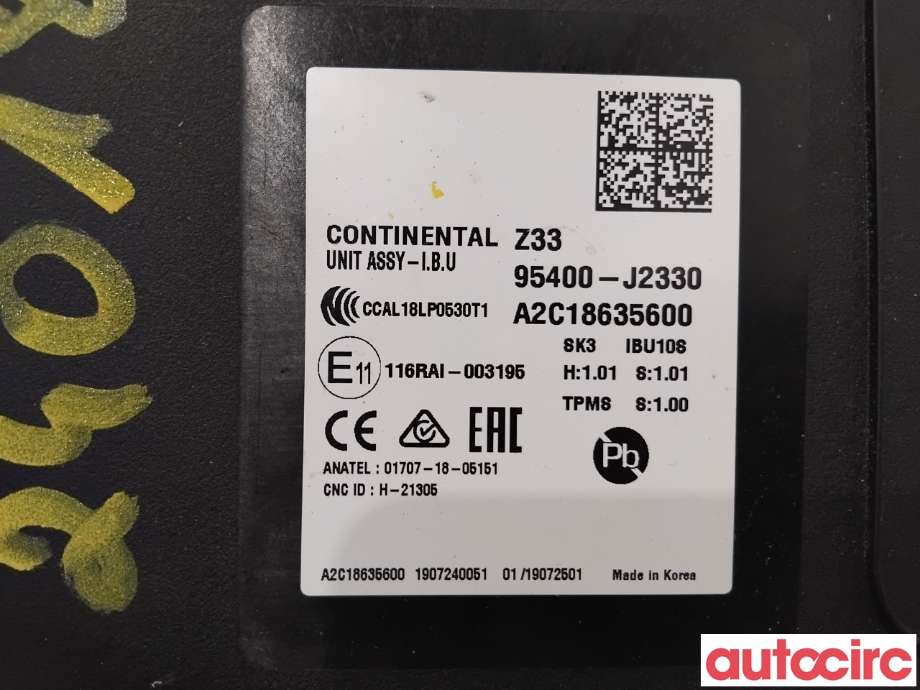 Styreenhet diverse til Kia e-Soul 2019-->> (Type III)  (KIA|95400J2330|A2C18635600|95400-J2330)