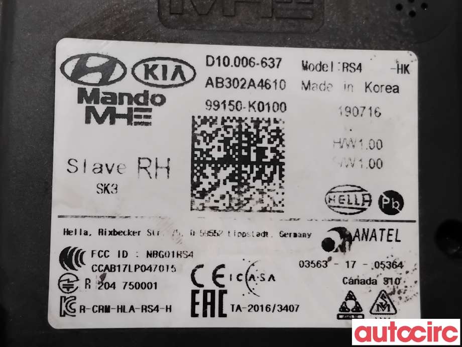 Sensor radar til Kia e-Soul 2019-->> (Type III)  (KIA|99150K0100||99150-K0100)