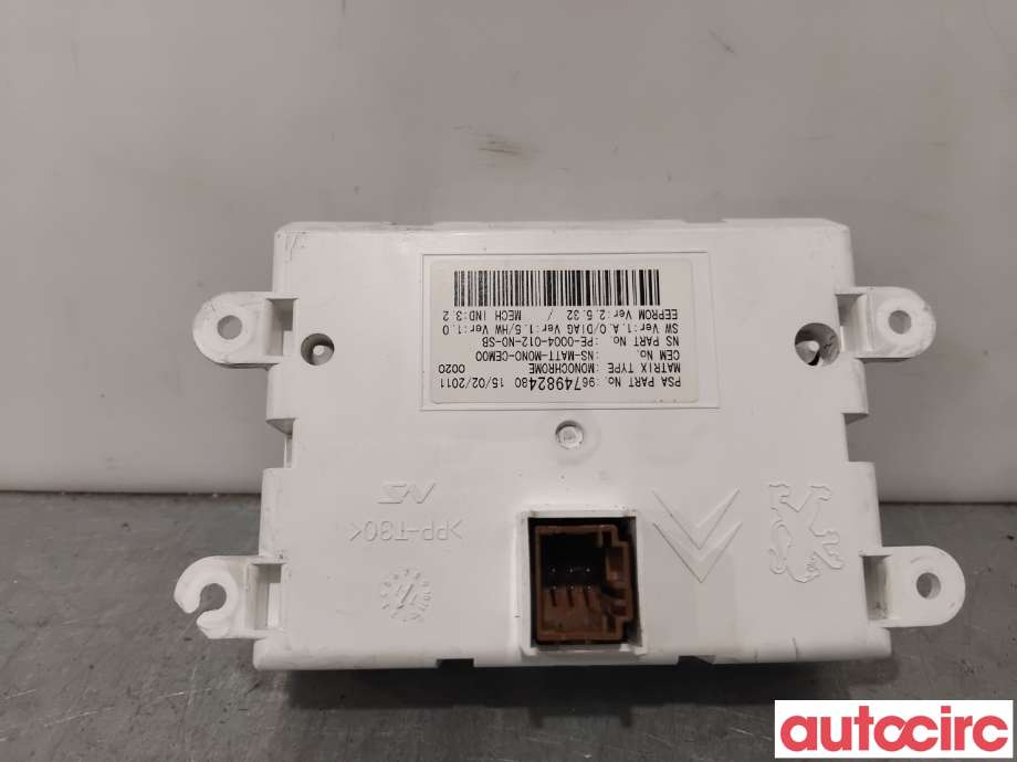 Multimedia display (MCU - Media Controller Unit) til Peugeot 5008 2010-2017 (Type I) (PEUGEOT|1607489280|9674982480|9808993180)