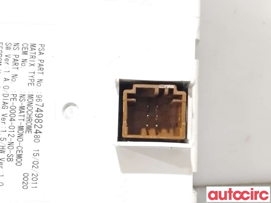 Multimedia display (MCU - Media Controller Unit) til Peugeot 5008 2010-2017 (Type I) (PEUGEOT|1607489280|9674982480|9808993180)