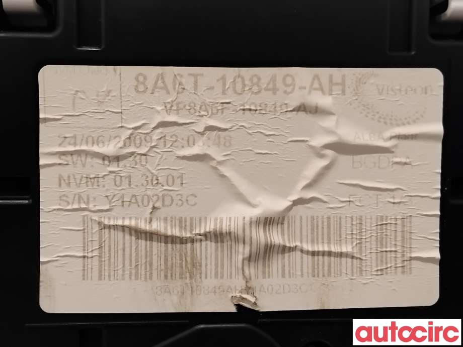 Instrumentpanel til Ford Fiesta 2008-2012 (Type VI, Fase 1)  (FORD|1786848||8A6T-10849-AH)