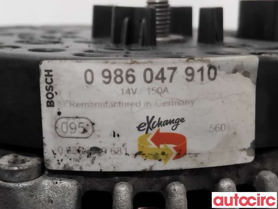 Dynamo til Citroën Jumper 2007-2013 (Type III, Fase 1)  (CITROEN|5702L5|0986047910|)