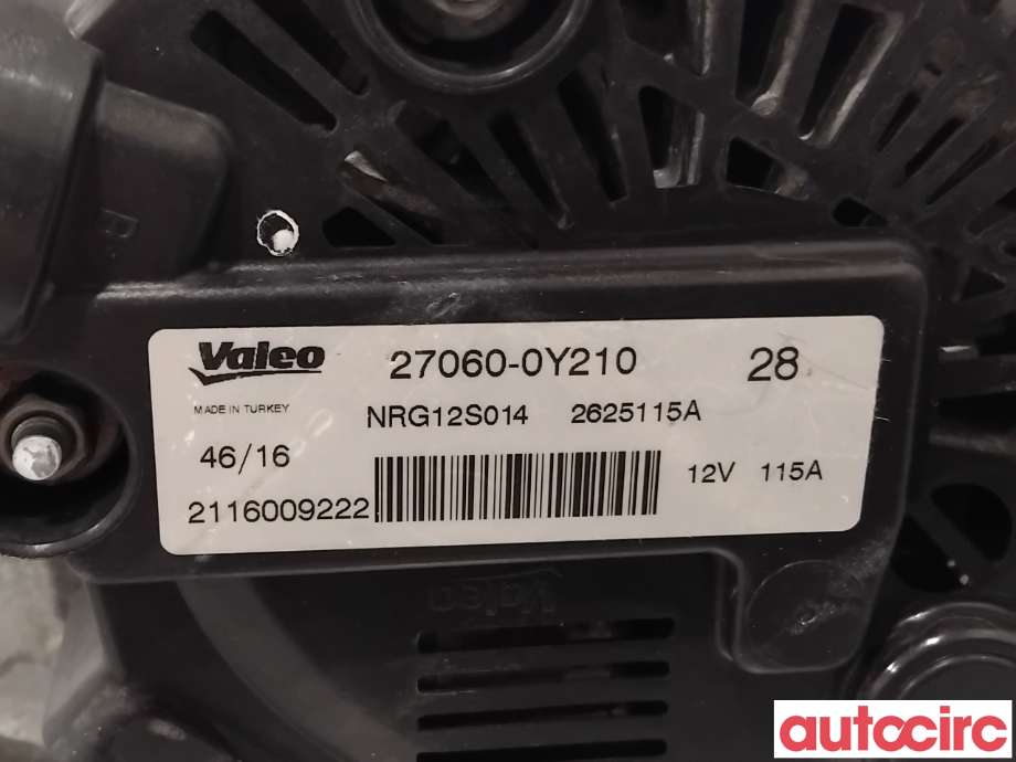 Dynamo til Toyota C-HR 2016-->>  (TOYOTA|270600Y210|NRG12S014|27060-0Y210)