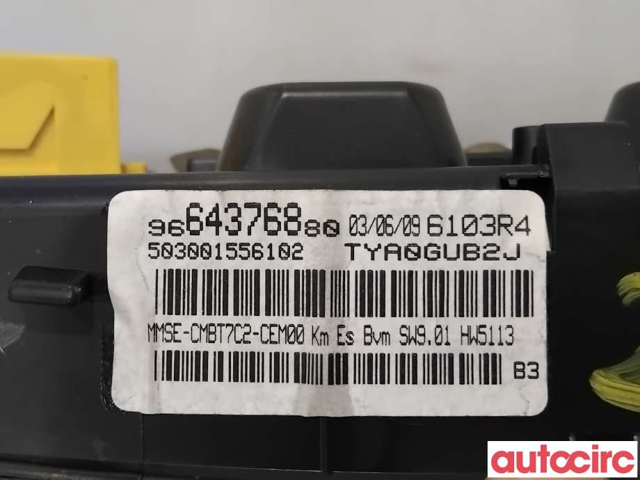 Instrumentpanel til Peugeot 308 2007-2011 (Type I, Fase 1) (PEUGEOT|6103R4|9664376880|9806132780)