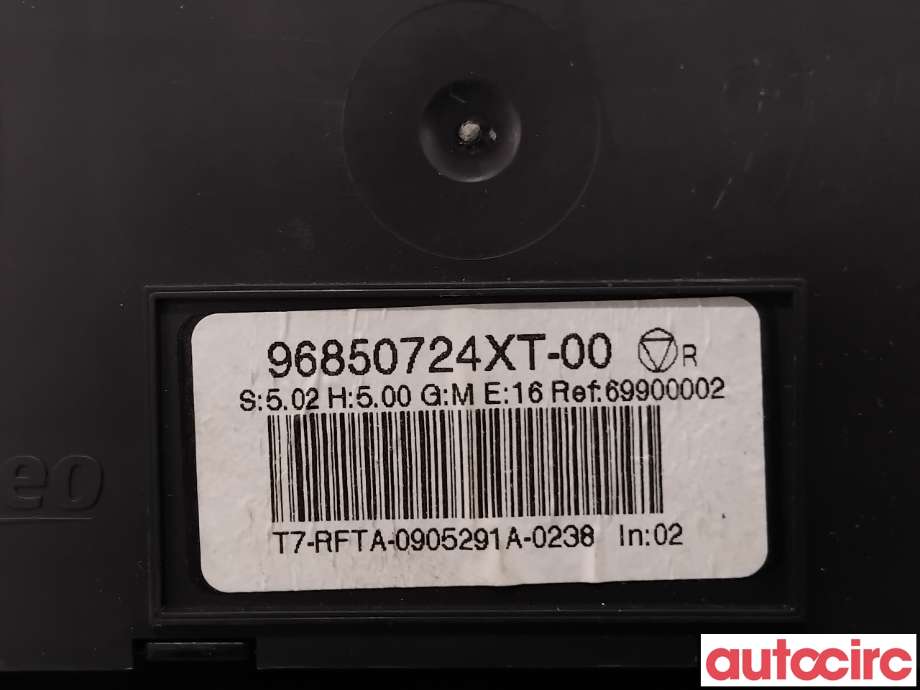 Varmeapparat betjening til Peugeot 308 2007-2011 (Type I, Fase 1) (PEUGEOT|6452J4||96850724XT)