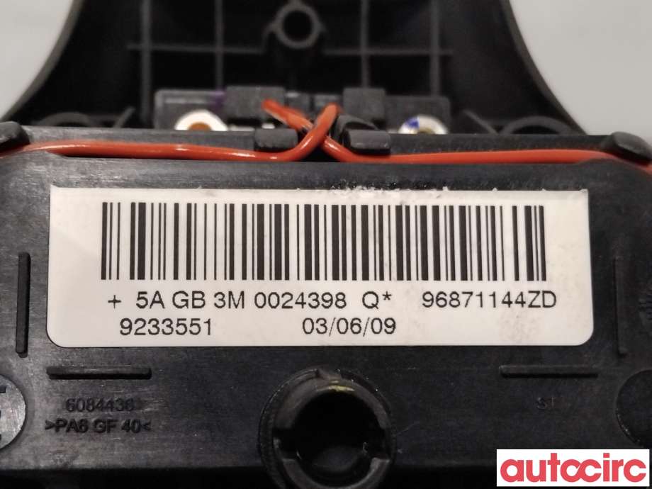 Airbag rattpute til Peugeot 308 2007-2011 (Type I, Fase 1) (PEUGEOT|4112PE|96871144ZD|4112QS)