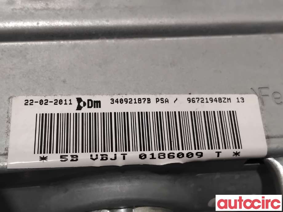 Airbag passasjer til Citroën Berlingo 2008-2015 (Type II, Fase 1)  (CITROEN|8217E5|34092187B|96721948ZM)