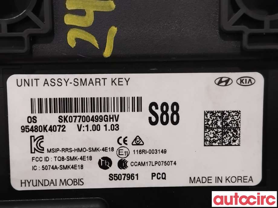 Styreenhet nøkkelfri/keyless til Hyundai Kona 2017-2021 (Type I, Fase 1)  (HYUNDAI|95480K4072)