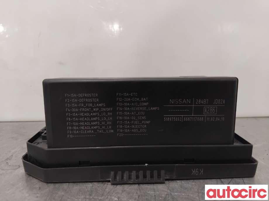 Sikringsboks til Nissan Qashqai 2010-2014 (Type I, Fase 2) (NISSAN|284B7JD02A|518975032)