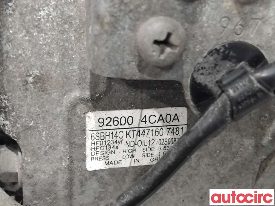 Aircondition kompressor til Nissan X-Trail 2014-2022 (T32) (T32) (NISSAN|926004CA0A|KT447160-7481|926004CA2A)