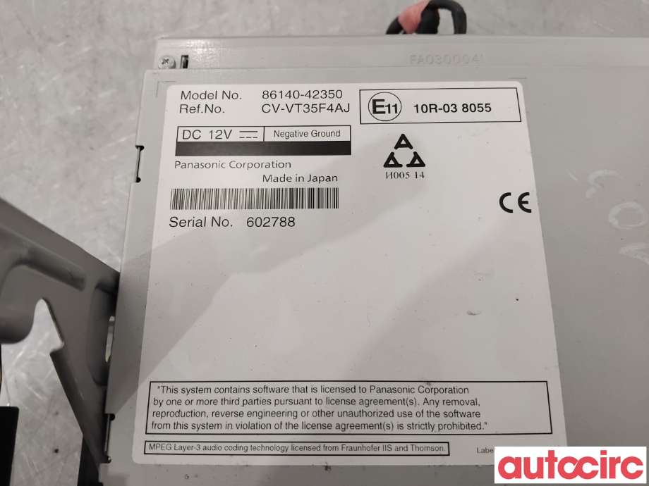 Bilstereo navigasjon til Toyota RAV4 2016-2019 (Type IV, Fase 2)  (TOYOTA|8614042350|CV-VT35F4AJ|86140-42350)