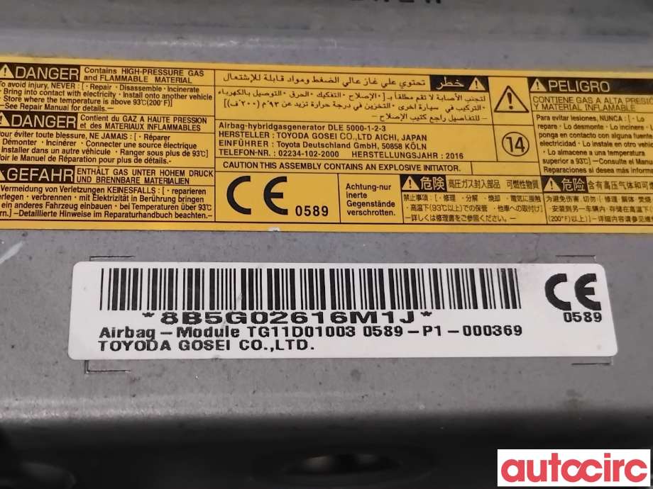 Airbag kne til Toyota RAV4 2016-2019 (Type IV, Fase 2)  (TOYOTA|7390042031C0|)