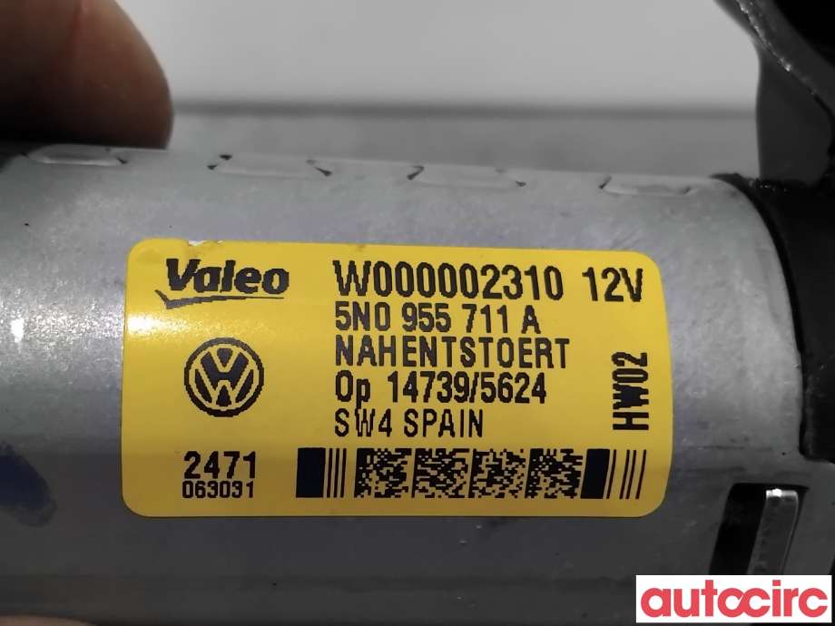 Viskermotor bakrute til VW Tiguan 2011-2016 (Type I, Fase 2)  (VOLKSWAGEN|5N0955711B|W000002310)