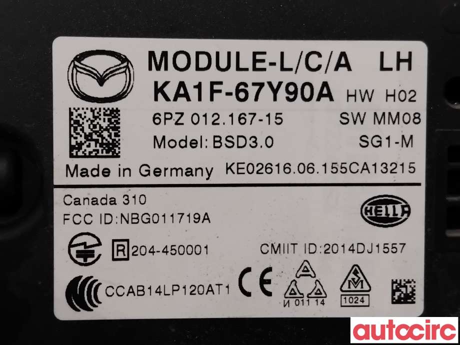 Sensor radar til Mazda CX-5 2012-2017 (Type I)  (MAZDA|KA1F-67-Y90E|6PZ012167-15|KA1F-67Y90A)