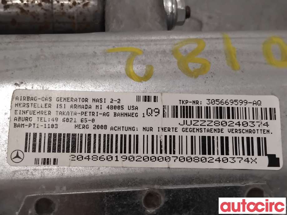 Airbag kne til Mercedes C-Klasse 2007-2011 (Fase 1) (W204) (W204) (MERCEDES|A2048601902|305669599-AQ|2048601902)