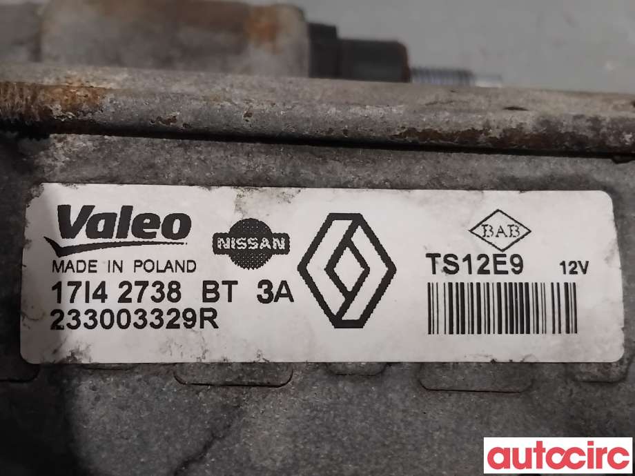 Starter diesel til Dacia Duster 2010-2017 (Type I)  (DACIA|233000603R|TS12E9|233003329R)