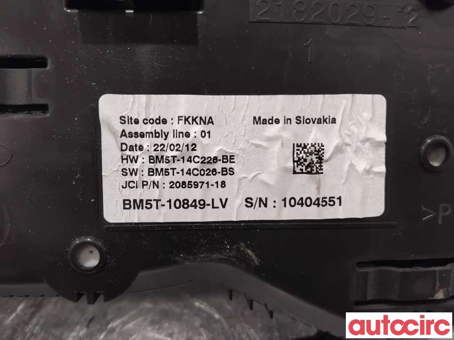Instrumentpanel til Ford Focus 2011-2014 (Type III, Fase 1)  (FORD|5580297|10404551|BM5T-10849-LV)