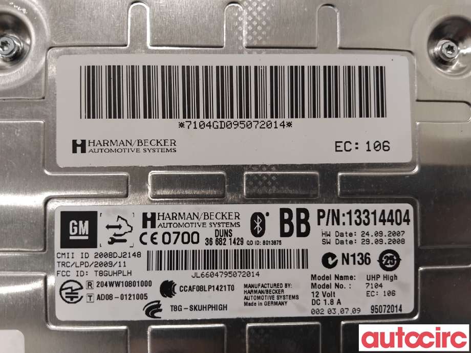 Styreenhet bluetooth til Opel Insignia A 2009-2014  (OPEL|13314404|7104|13353284)
